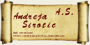 Andreja Sirotić vizit kartica